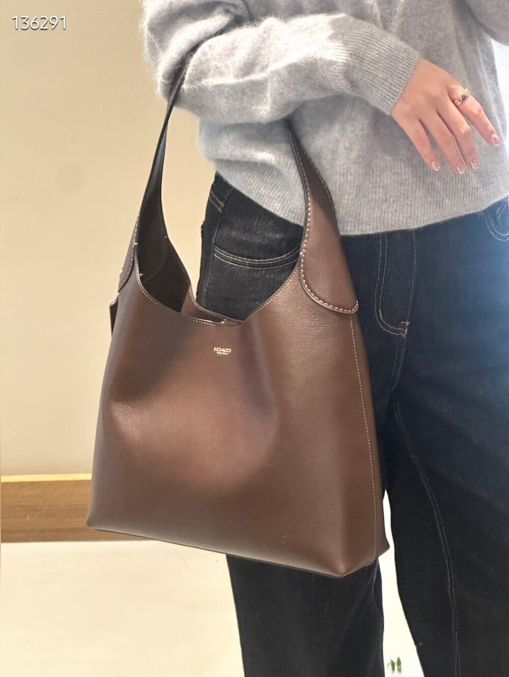 【firm Price】Coach Brooklyn 34 Leather Shoulder Tote Maple